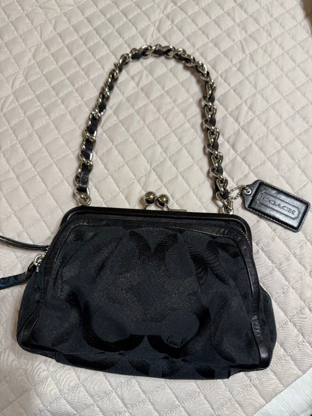 Vintage Coach signature canvas handbag